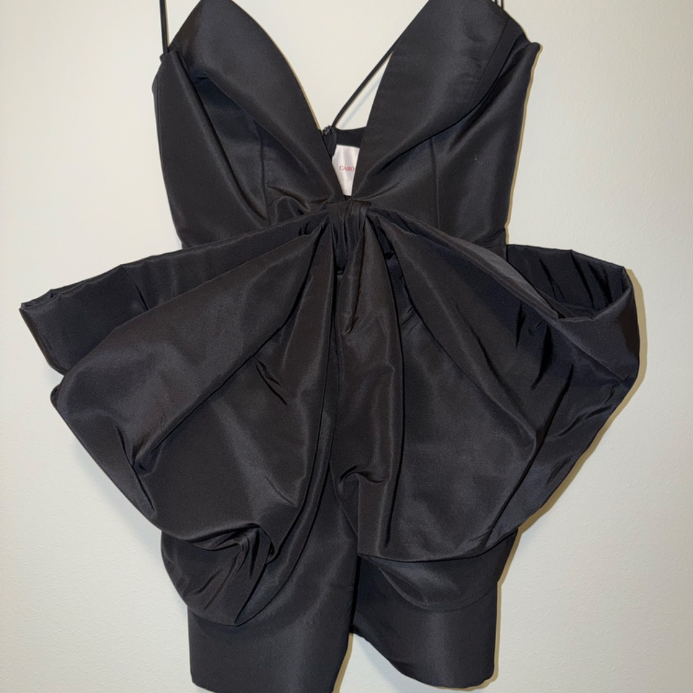 CAROLINA HERRERA - Bow-Embellished Silk-Faille Mini Dress - Picture 4 of 11